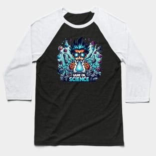 Quantum Gameplay: 'Game On, Science' Illustration Baseball T-Shirt